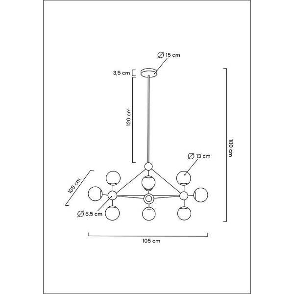 Lampa wisząca ASTRIFERO 10 złota / bursztynowa - Moosee